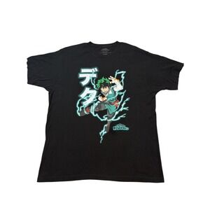 My Hero Academia Deku Graphic Anime‎ T Shirt Mens XL Black Short Sleeve